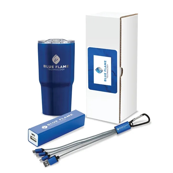 Systems 4-piece technology set with 20 oz. tumbler, mobile power bank,... from ASI 67866 Logomark/Valumark