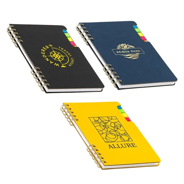 Recycled Spiral Notebook with Sticky Flags... from ASI 36730 Ariel Premium Supply Inc