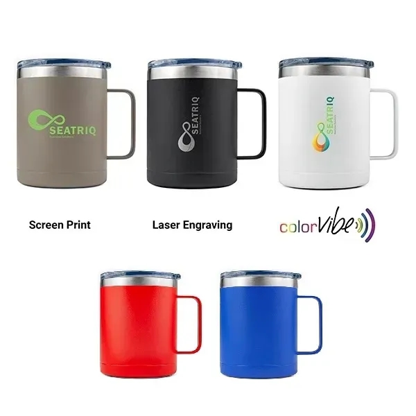 Powder Coated Stainless Steel 14oz Vacuum Insulated Handle Mug... from ASI 99030 Zipline / Zipline®