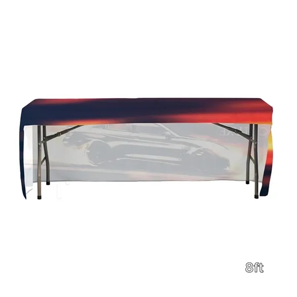 8' fitted table cover with open back, sewn corners, 300D polyester... from ASI 67866 Logomark/Valumark