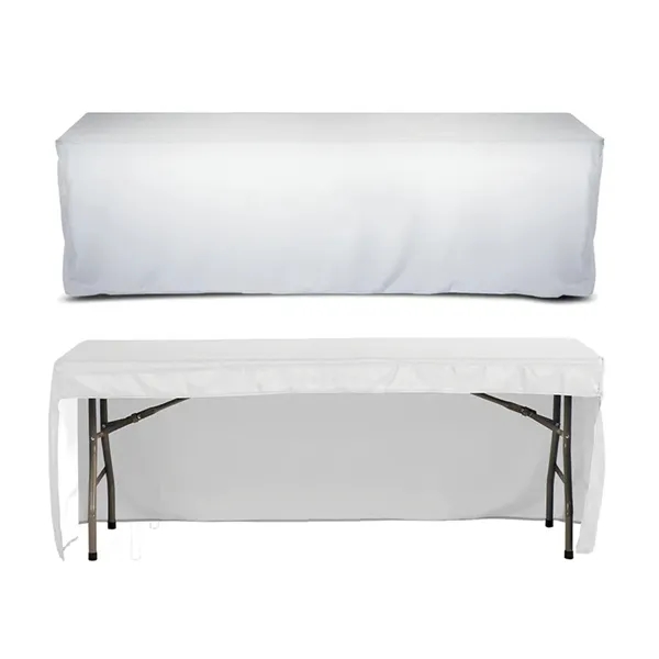 8' fitted table cover with open back, sewn corners, 300D polyester... from ASI 67866 Logomark/Valumark