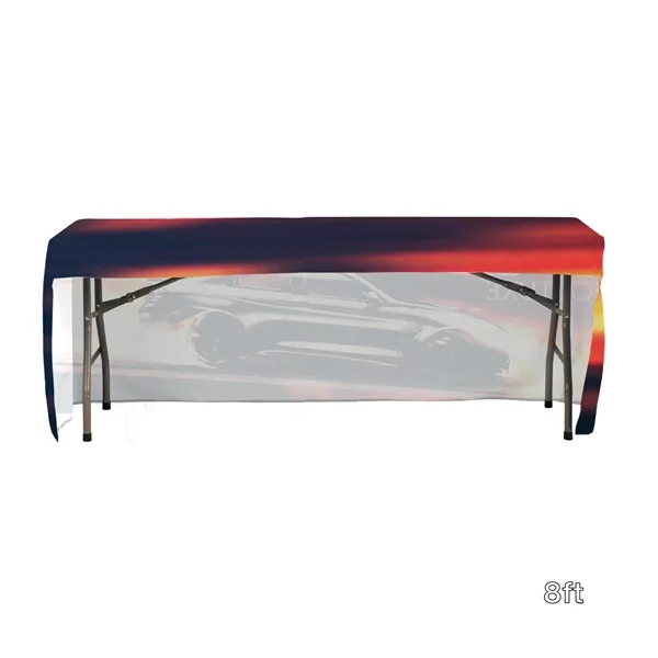 8' fitted table cover with open back, sewn corners, 300D polyester... from ASI 67866 Logomark/Valumark