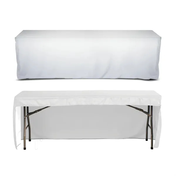 8' fitted table cover with open back, sewn corners, 300D polyester... from ASI 67866 Logomark/Valumark
