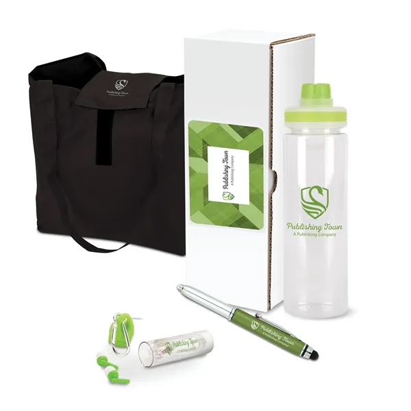 5-piece gift set that includes a 24 oz. bottle, earbuds, phone... from ASI 67866 Logomark/Valumark