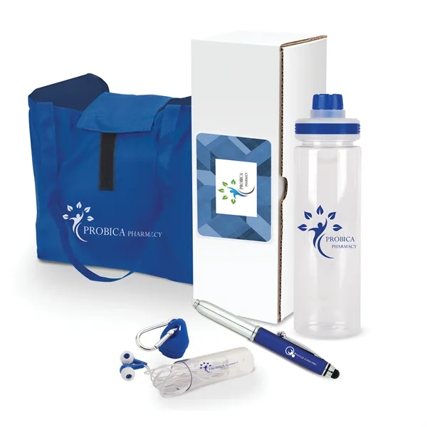 5-piece gift set that includes a 24 oz. bottle, earbuds, phone... from ASI 67866 Logomark/Valumark