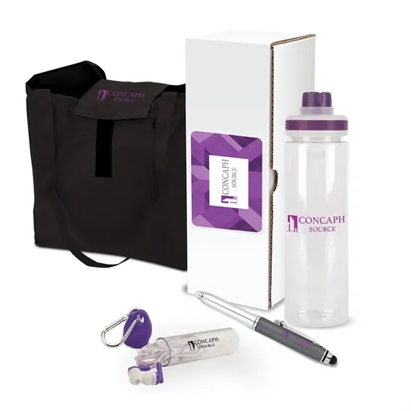 5-piece gift set that includes a 24 oz. bottle, earbuds, phone... from ASI 67866 Logomark/Valumark
