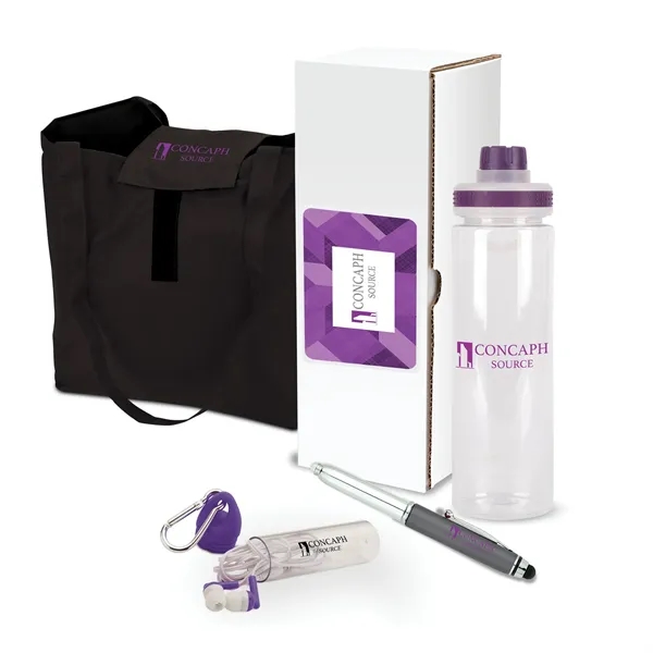 5-piece gift set that includes a 24 oz. bottle, earbuds, phone... from ASI 67866 Logomark/Valumark