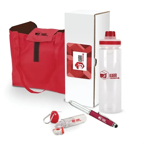 5-piece gift set that includes a 24 oz. bottle, earbuds, phone... from ASI 67866 Logomark/Valumark