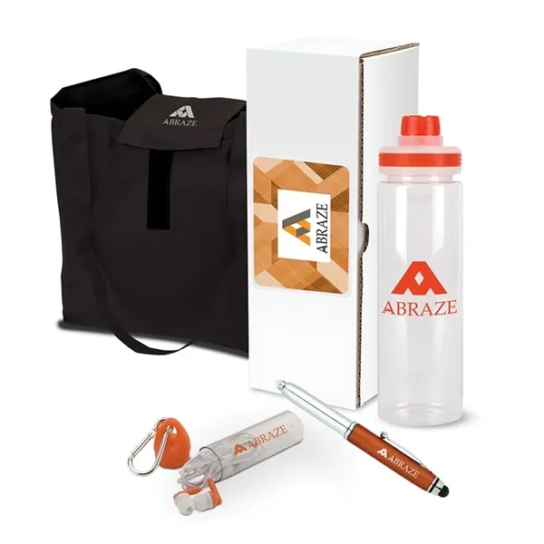 5-piece gift set that includes a 24 oz. bottle, earbuds, phone... from ASI 67866 Logomark/Valumark