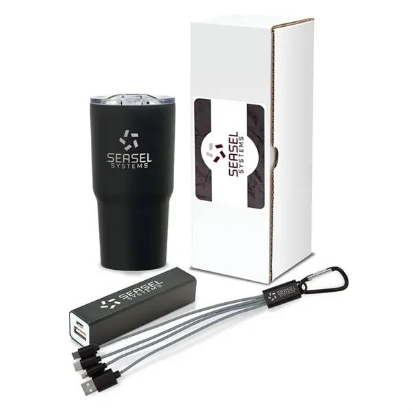 Systems 4-piece technology set with 20 oz. tumbler, mobile power bank,... from ASI 67866 Logomark/Valumark