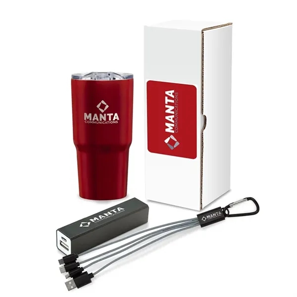 Systems 4-piece technology set with 20 oz. tumbler, mobile power bank,... from ASI 67866 Logomark/Valumark