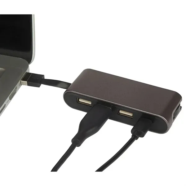 USB hub with four type-A USB ports; includes type-A and type-C... from ASI 67866 Logomark/Valumark