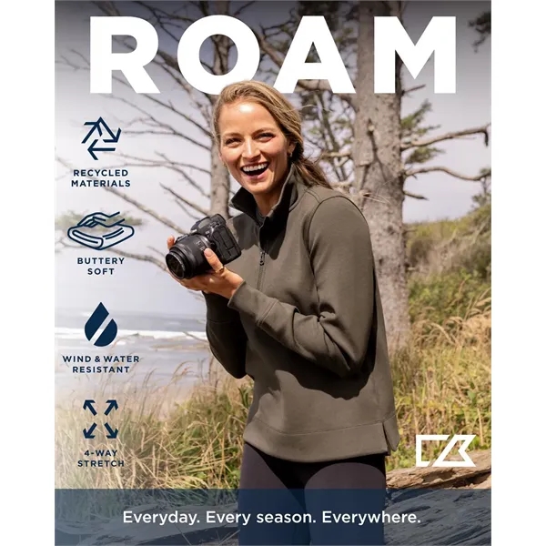 Men's sweatshirt with a half-zip, hood, double knit interlock, and water-resistant... from ASI 47965 Cutter & Buck