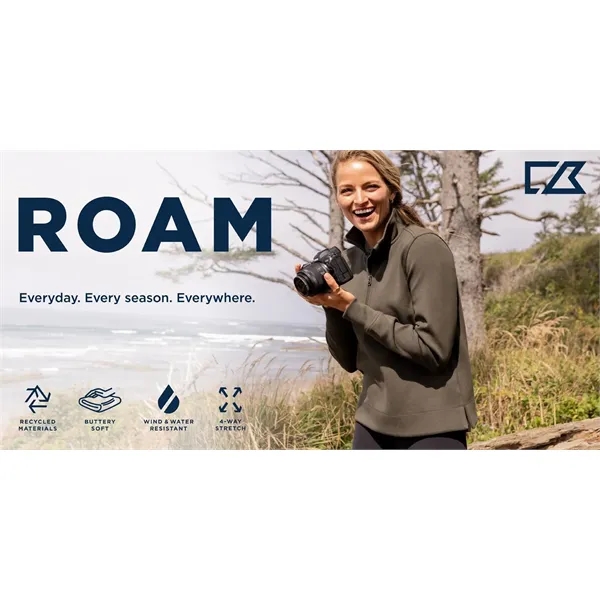 Men's sweatshirt with a half-zip, hood, double knit interlock, and water-resistant... from ASI 47965 Cutter & Buck