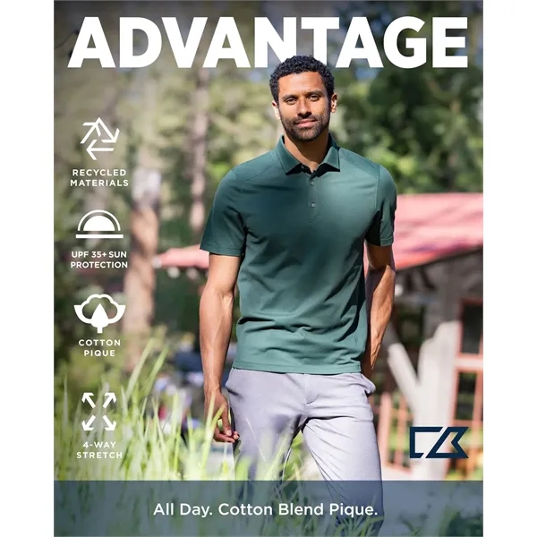 Men's polo with long sleeves, moisture-wicking performance, UPF 35+ protection, collar,... from ASI 47965 Cutter & Buck