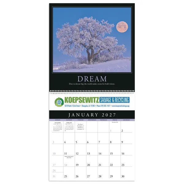 12 x 25 Motivations 2024 wall calendar on 65# glossy paper... from ASI 40480 Koozie Group / Norwood Triumph Calendar