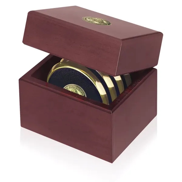 Four Coasters with Solid Cherry Chest... from ASI 40480 Koozie Group