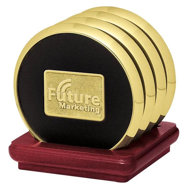 Four Coasters with Solid Cherry Stand... from ASI 40480 Koozie Group / Norwood