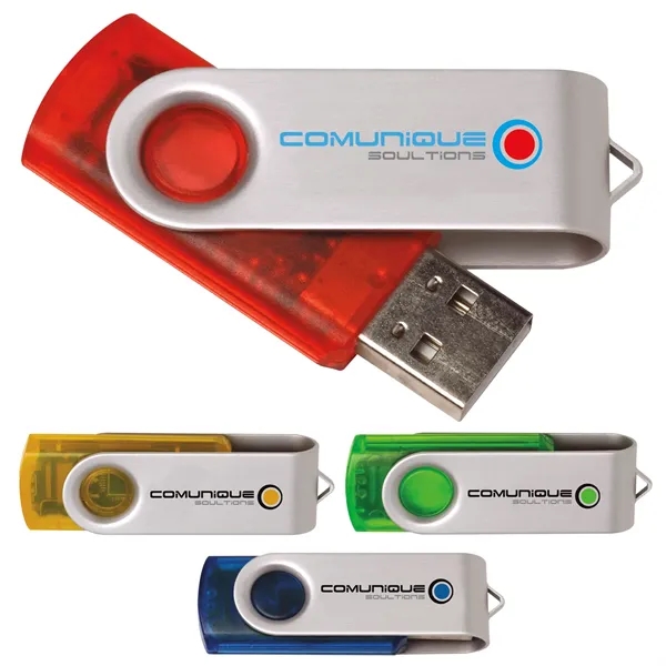 1 GB Translucent Folding USB 2.0 Flash Drive... from ASI 40480 Koozie Group