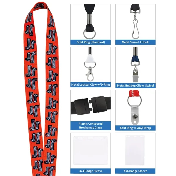 1" RPET Fine-Print Lanyard... from ASI 40480 Koozie Group