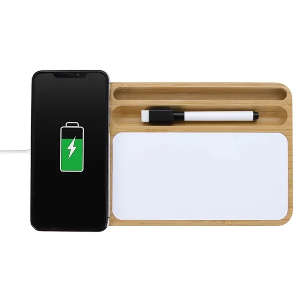 Bamboo 10W Wireless Charging Base with Dry Erase Board... from ASI 40480 Koozie Group