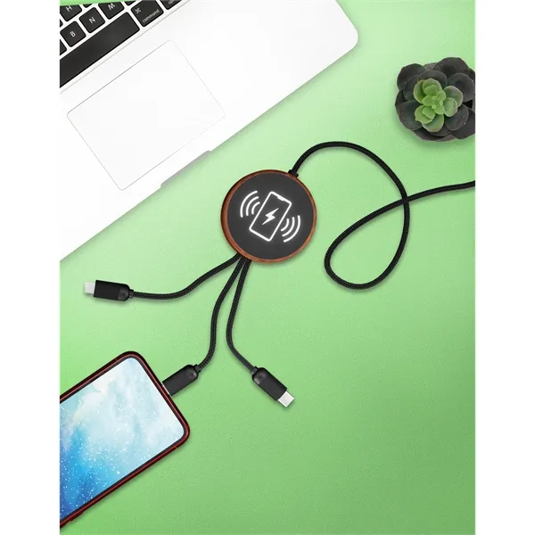 SCX Design™ 5-in-1 Bamboo 5W Wireless Charging Cable... from ASI 40480 Koozie Group