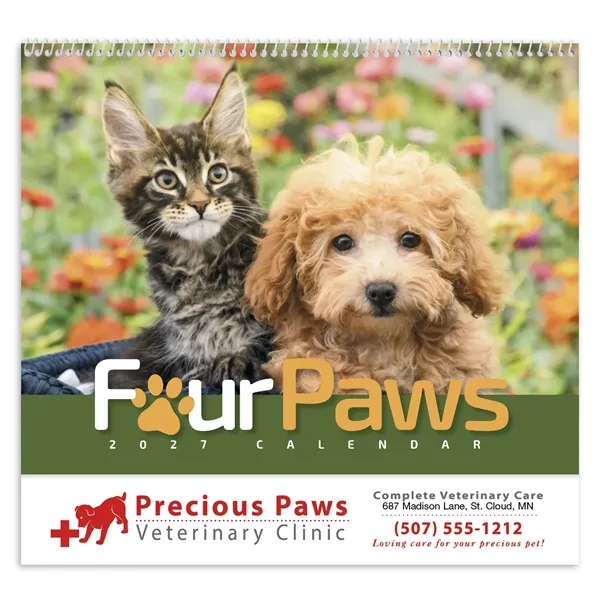 Four Paws Appointment Calendar - Spiral... from ASI 40480 Koozie Group / HotLine®
