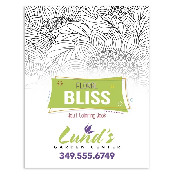 Adult Coloring Book - Hues of Happiness (Flowers)... from ASI 40480 Koozie Group / Norwood