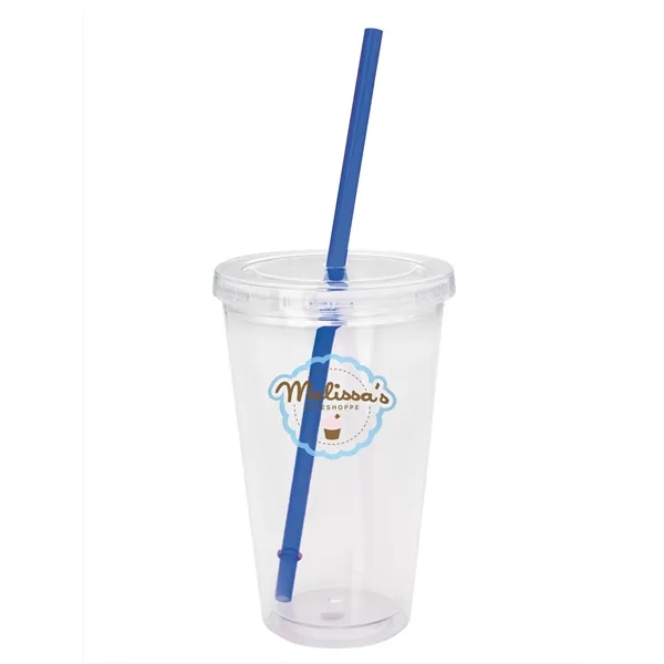 Clear Tumbler with Colored Lid - 18 oz.... from ASI 40480 Koozie Group / Norwood