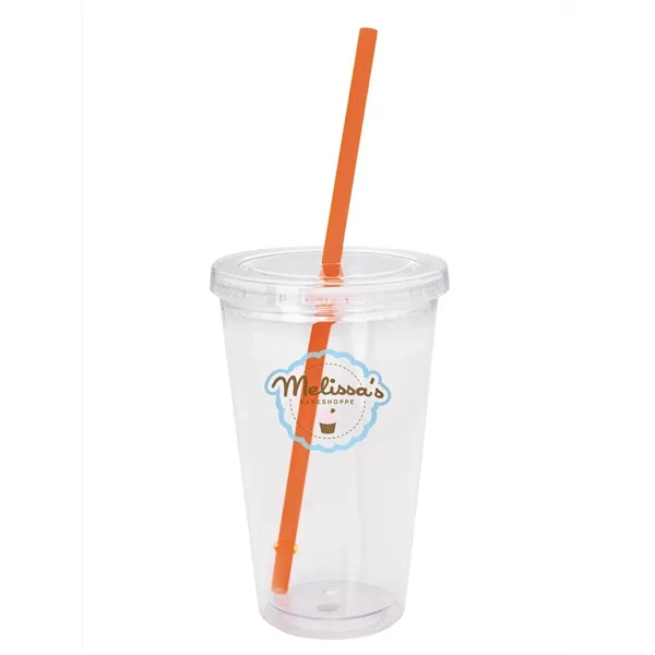 Clear Tumbler with Colored Lid - 18 oz.... from ASI 40480 Koozie Group / Norwood