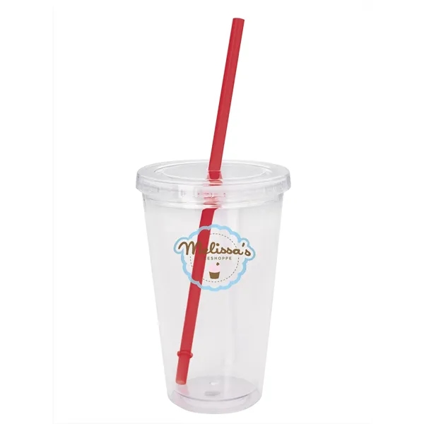 Clear Tumbler with Colored Lid - 18 oz.... from ASI 40480 Koozie Group / Norwood