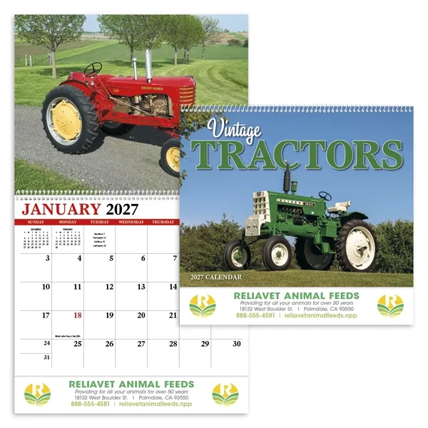 Vintage Tractors Appointment Calendar - Spiral... from ASI 40480 Koozie Group / HotLine®