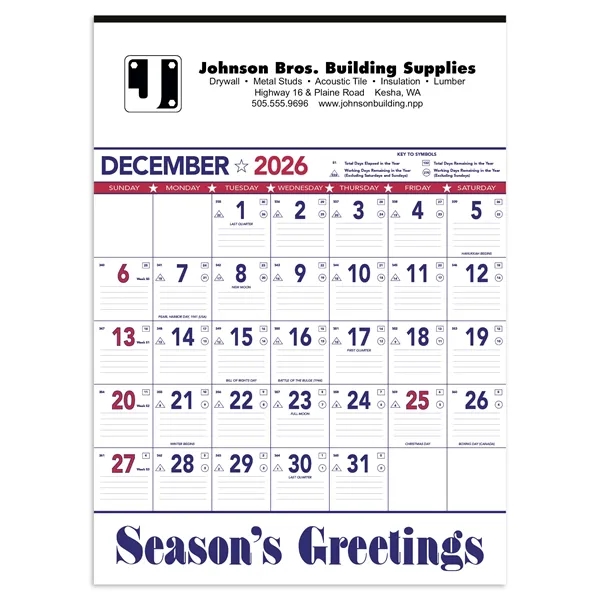 Triumph® Calendars Patriotic Contractor Memo... from ASI 40480 Koozie Group / Norwood Triumph Calendar