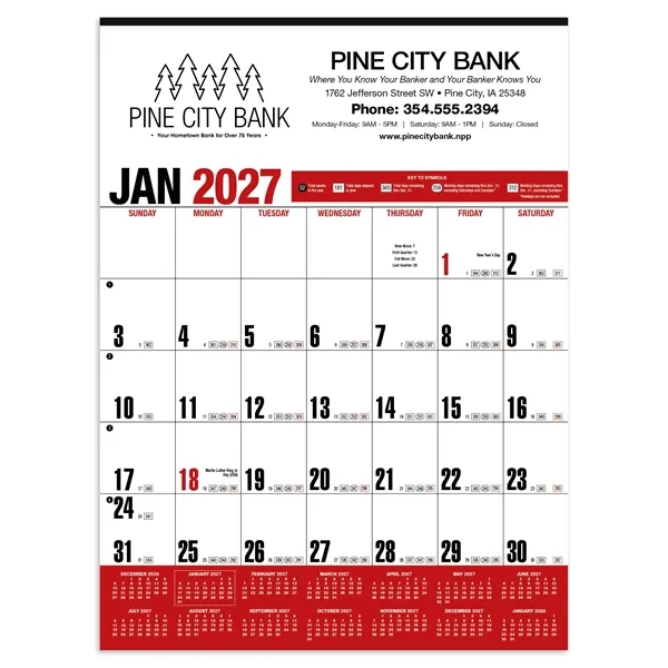 Yearly Record® Red Calendar... from ASI 40480 Koozie Group / HotLine®