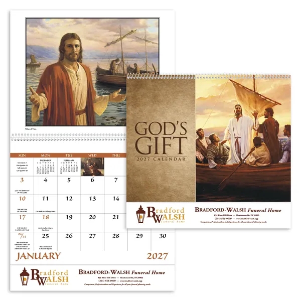God's Gift w Funeral Pre-Planning Sheet - Spiral... from ASI 40480 Koozie Group / Norwood Triumph Calendar