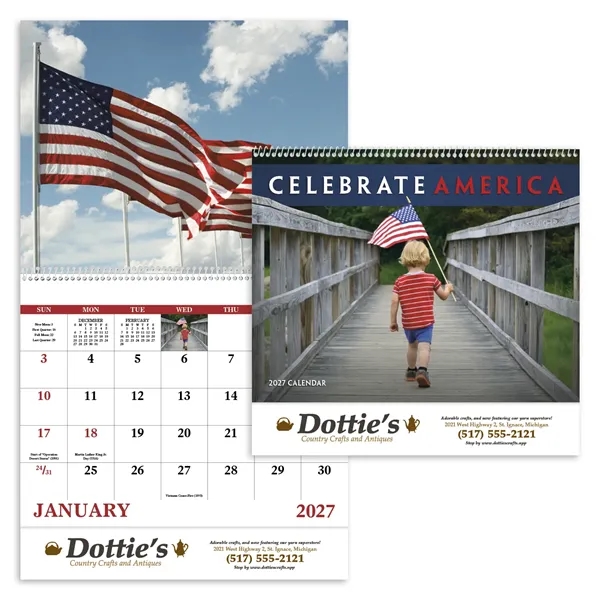 Celebrate America - Spiral... from ASI 40480 Koozie Group / Norwood Triumph Calendar