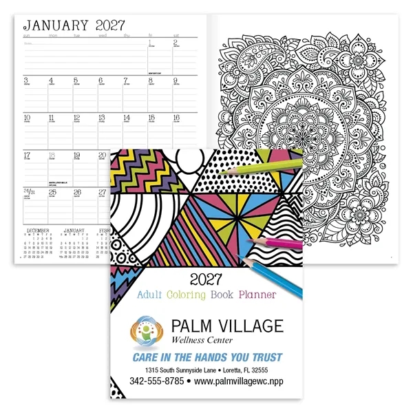 Adult Coloring Book Planner... from ASI 40480 Koozie Group / Norwood Triumph Calendar