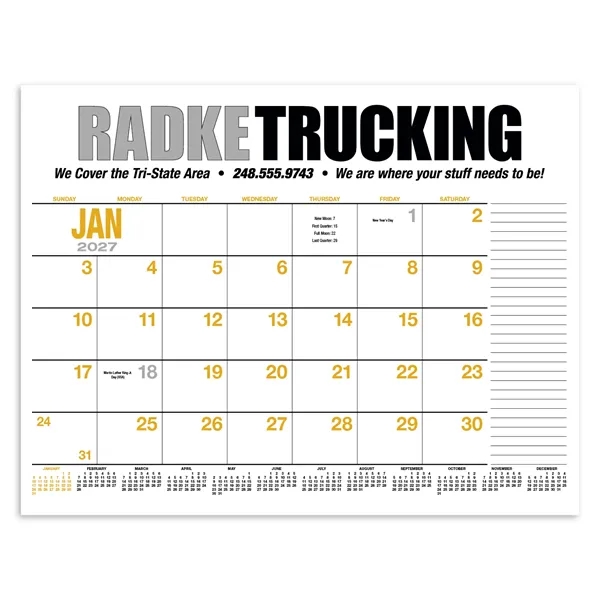 13-Month Desk Pad Calendar... from ASI 40480 Koozie Group / HotLine®