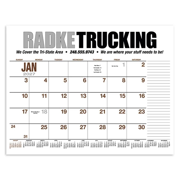 13-Month Desk Pad Calendar... from ASI 40480 Koozie Group / HotLine®