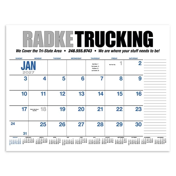 13-Month Desk Pad Calendar... from ASI 40480 Koozie Group / HotLine®