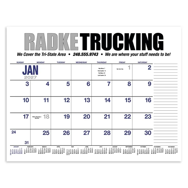 13-Month Desk Pad Calendar... from ASI 40480 Koozie Group / HotLine®