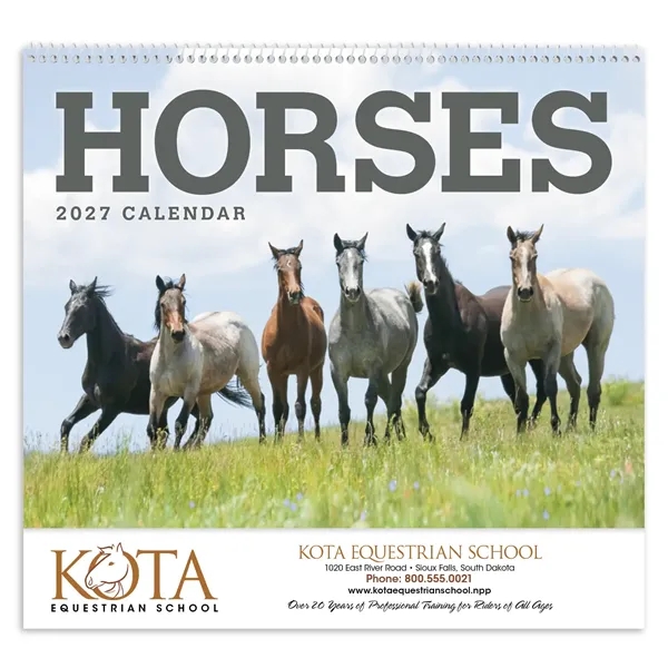 11 x 19 2024 Horse calendar on #70 paper with UV-coated... from ASI 40480 Koozie Group / Norwood Triumph Calendar
