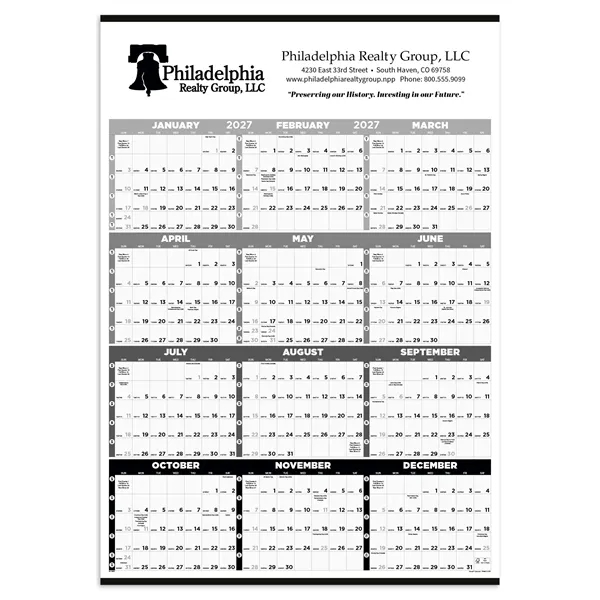 Black & White Time Management Span-A-Year Non-Laminated... from ASI 40480 Koozie Group
