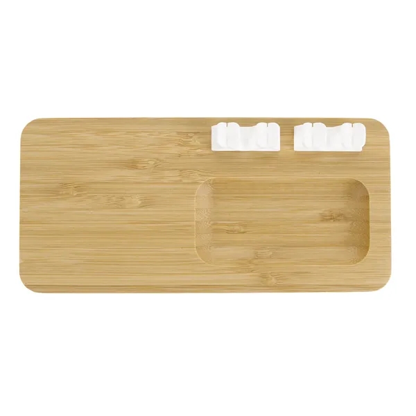 Bamboo 10W Wireless Charging Pad with Cable Organizer... from ASI 40480 Koozie Group