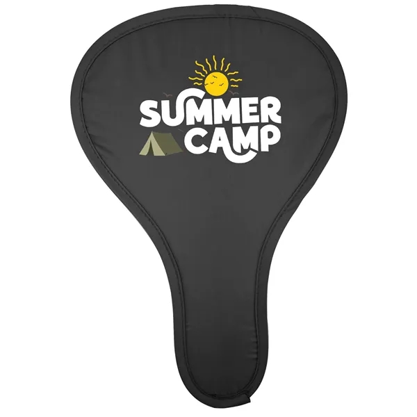 Folding hand fan with an elastic strap and silver on one... from ASI 40480 Koozie Group