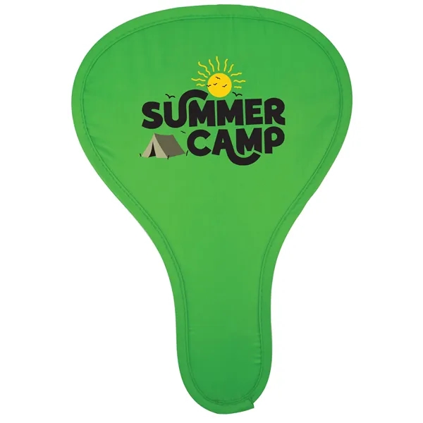 Folding hand fan with an elastic strap and silver on one... from ASI 40480 Koozie Group