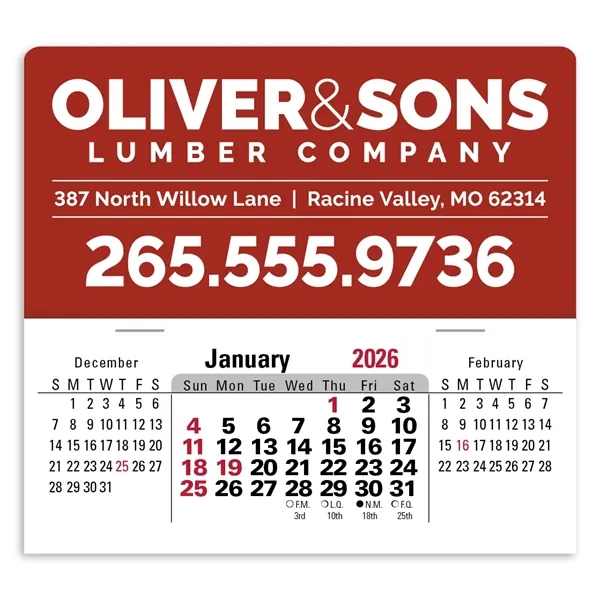 Press-N-Stick XL Header With 3-Month Horizontal Calendar ...... from ASI 40480 Koozie Group