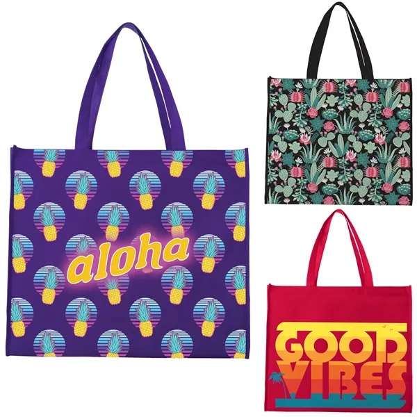 Laminated Non-Woven Landscape Tote... from ASI 40480 Koozie Group / Norwood