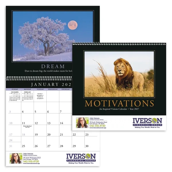 11 x 19 2024 Motivations calendar on 70# glossy paper with... from ASI 40480 Koozie Group / Norwood Triumph Calendar