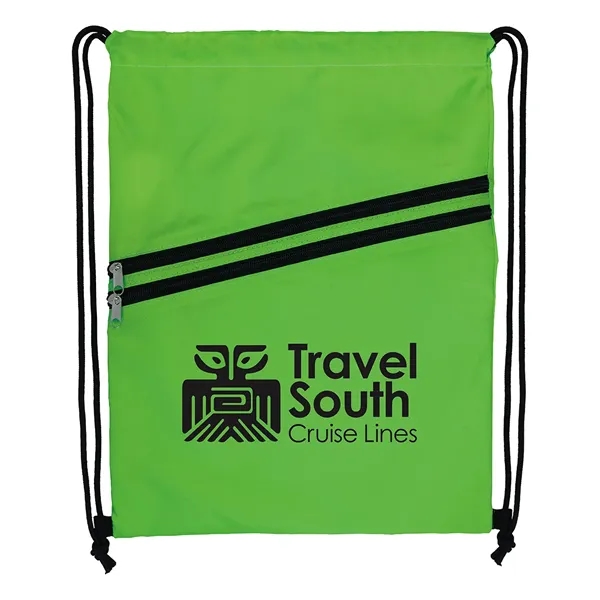 Neon Multi-Zippered Drawstring Backpack... from ASI 40480 Koozie Group